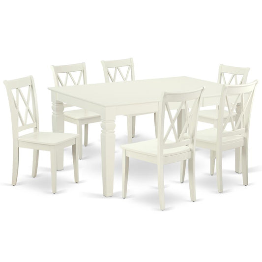 Dining Room Set Linen White, WECL7-LWH-W