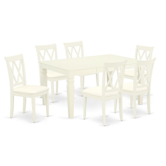 Dining Room Set Linen White, WECL7-WHI-C