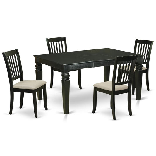 Dining Room Set Black, WEDA5-BLK-C