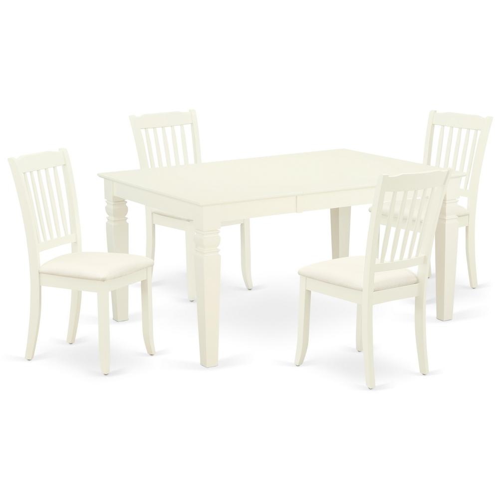 Dining Room Set Linen White, WEDA5-WHI-C