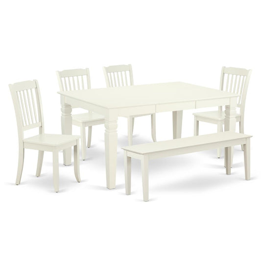 Dining Room Set Linen White, WEDA6C-LWH-W