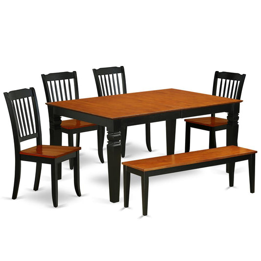 Dining Room Set Black & Cherry, WEDA6N-BCH-W