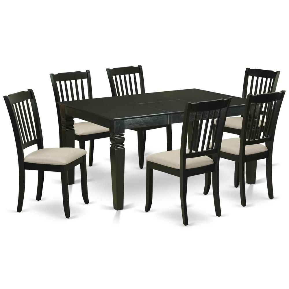 Dining Room Set Black, WEDA7-BLK-C