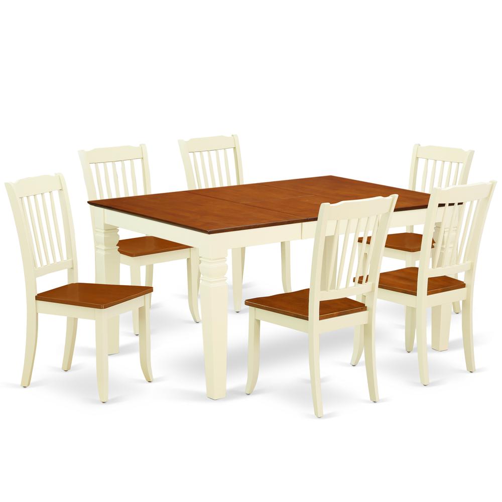 Dining Room Set Buttermilk & Cherry, WEDA7-BMK-W