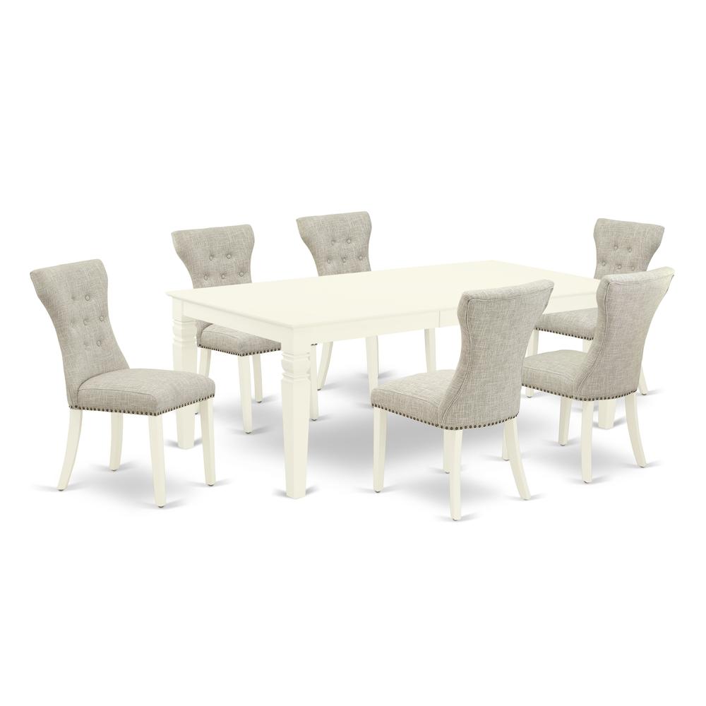 Dining Room Set Linen White, WEGA7-WHI-35