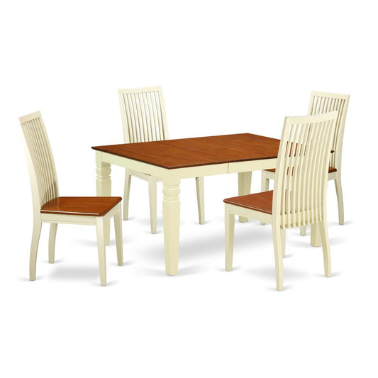 Dining Room Set Buttermilk & Cherry, WEIP5-BMK-W