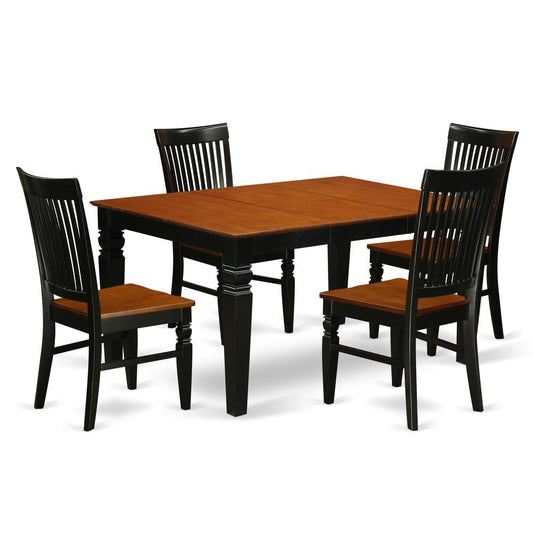 Dining Room Set Black & Cherry, WEST5-BCH-W