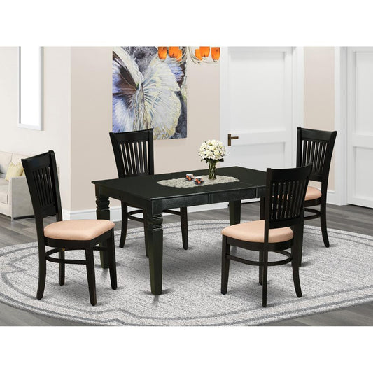 Dining Table- Table Leg Dining Chairs, WEVA5-BLK-C