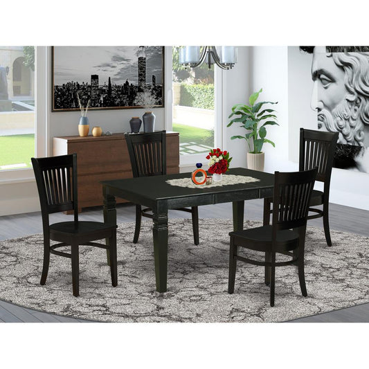 Dining Table- Table Leg Dining Chairs, WEVA5-BLK-W