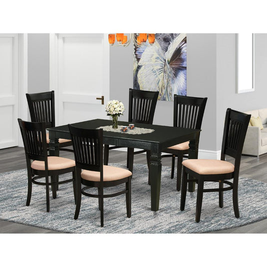 Dining Table- Table Leg Dining Chairs, WEVA7-BLK-C