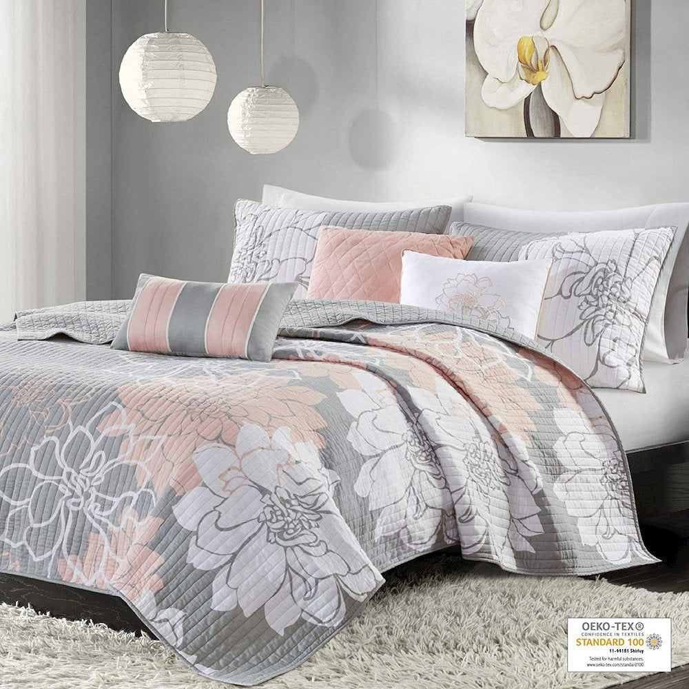 100% Cotton Sateen Printed 6 Piece Coverlet Set 149