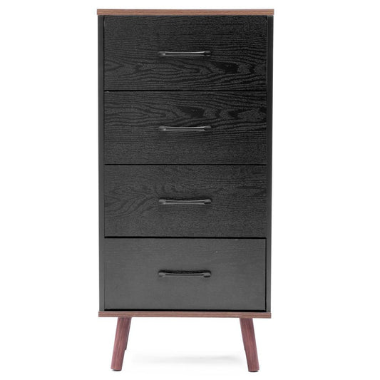 Black Manufactured Wood 4-Drawer Accent Chest