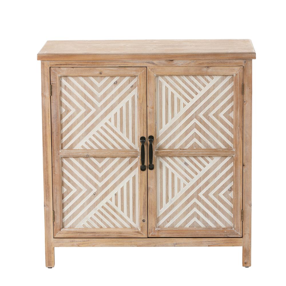 Farmhouse Natural Wood Storage Cabinet