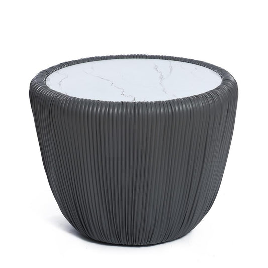 15.8" H Gray Round Side Table