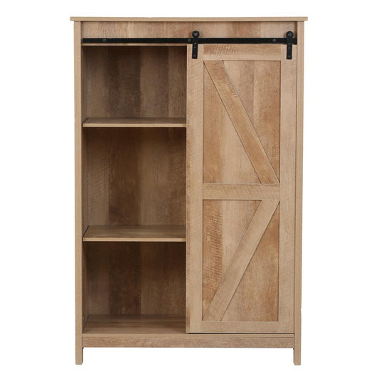 Farmhouse Rustic Engineered Wood Tall Cabinet