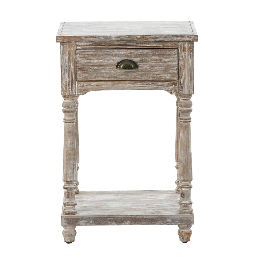 Weathered Wood Finish Side Accent Table