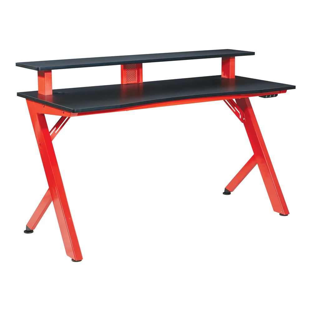 Area51 Battlestation Gaming Desk with Matte Red Legs, ARE25-RD