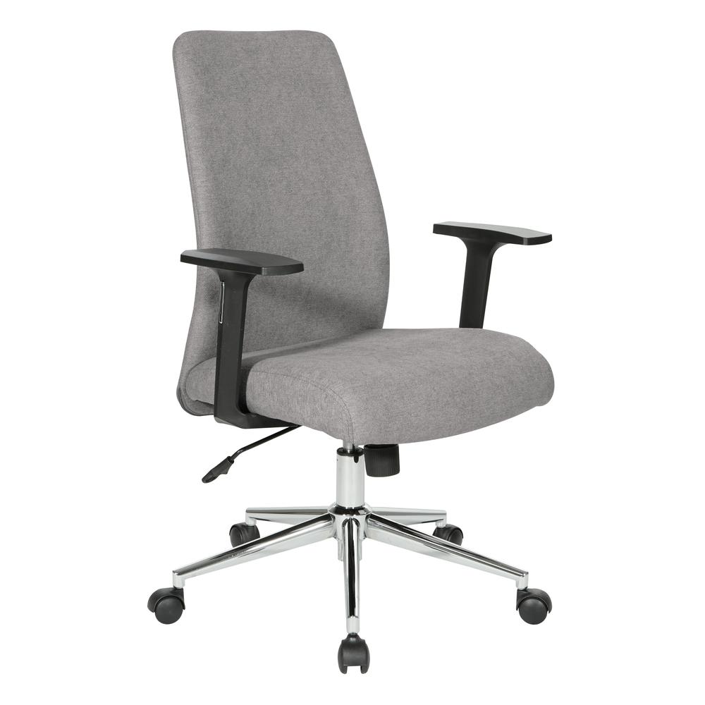 Evanston Office Chair in Fog Fabric with Chrome Base, EVA26-E17