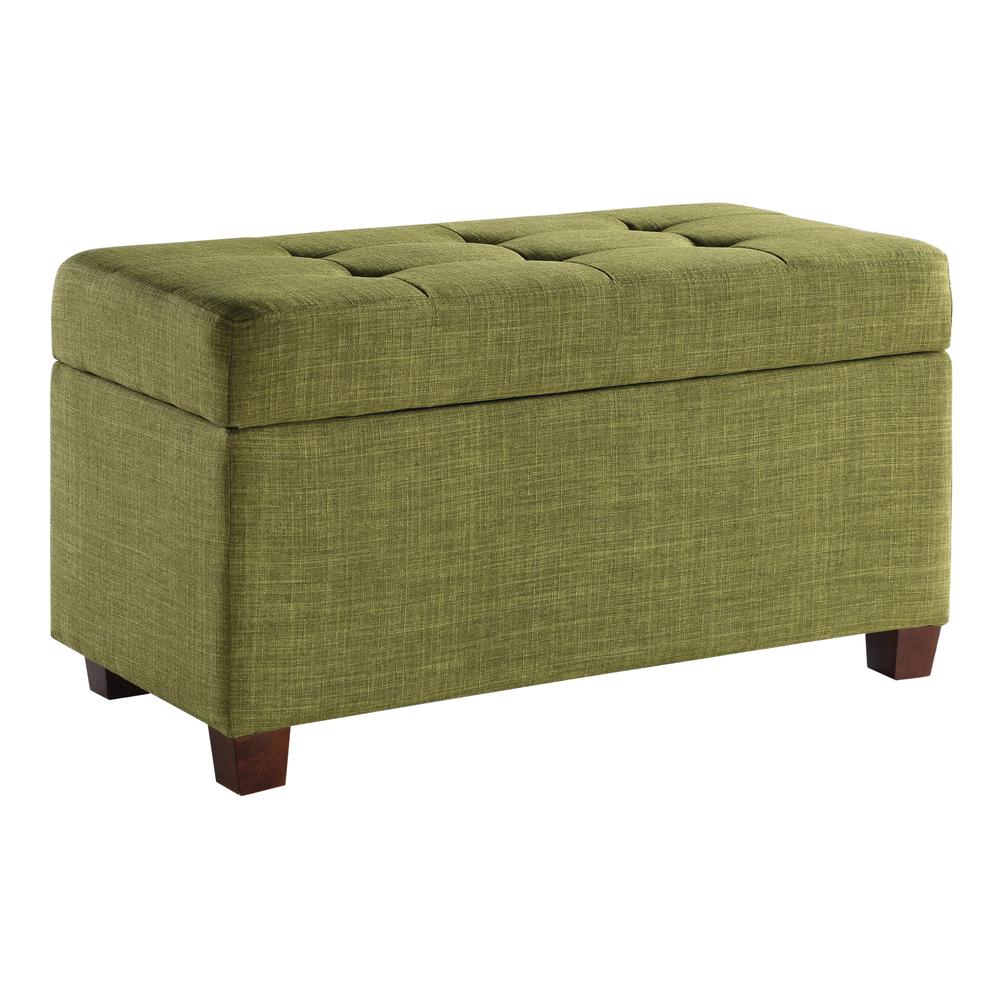 Storage Ottoman in Green Fabric, MET804-M17