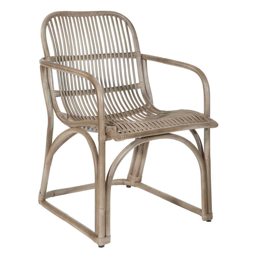 Hastings Chair with Grey Wash Rattan Frame and Sled Base ASM, HAS-GRY