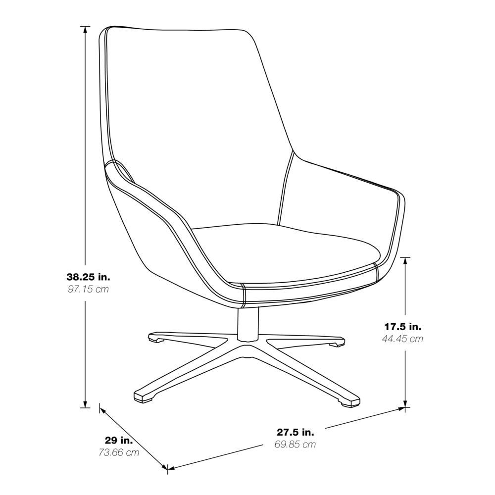 Modern Scoop Office Chair in Dillon Stratus, FL80228AL-R103