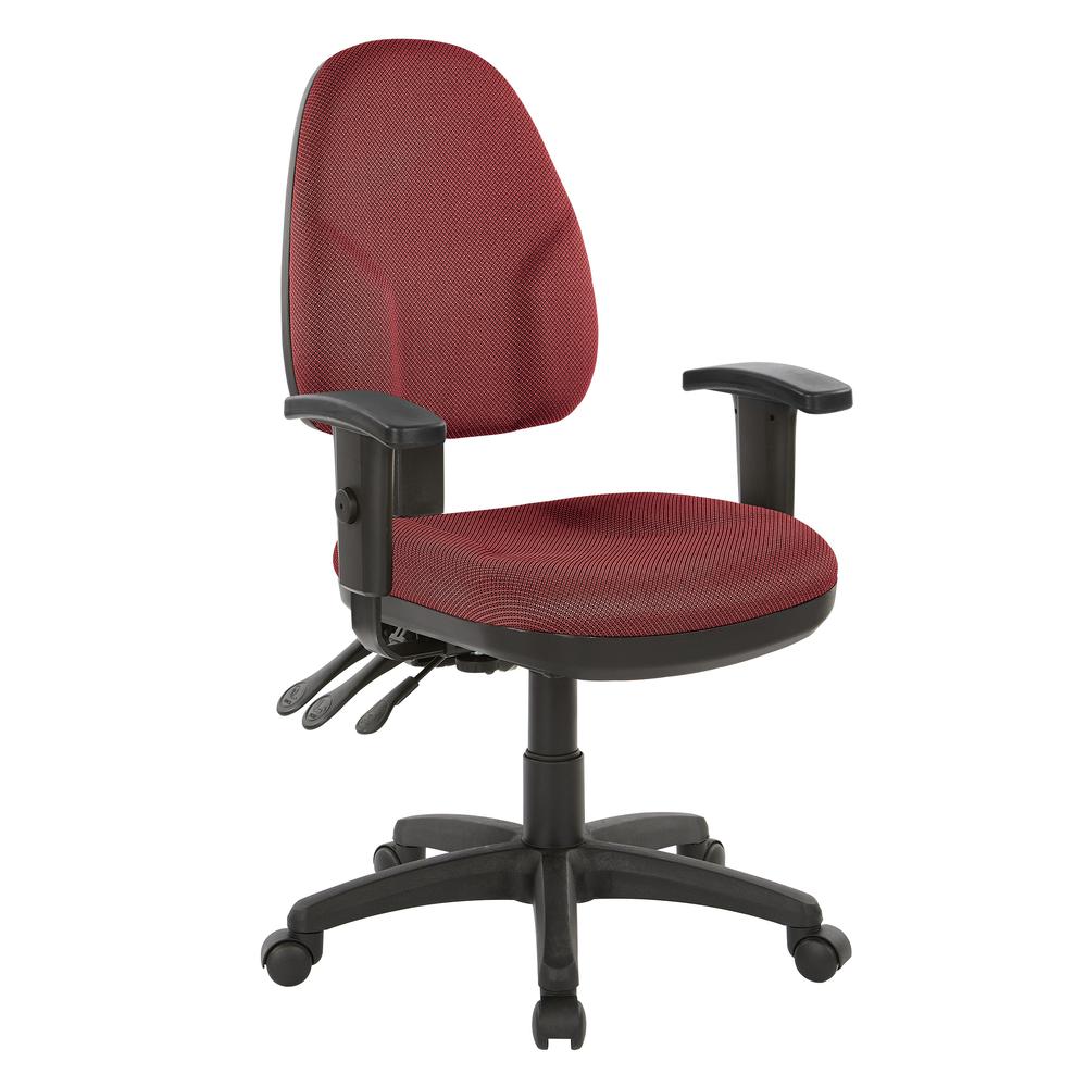 Dual Function Ergonomic Chair with Adjustable Back Height in Diamond Wine Fabric, 36427-298