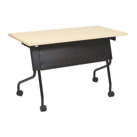 Training Table 4' 48 X 24 Maple Top Black Frame Kd, 84224BP