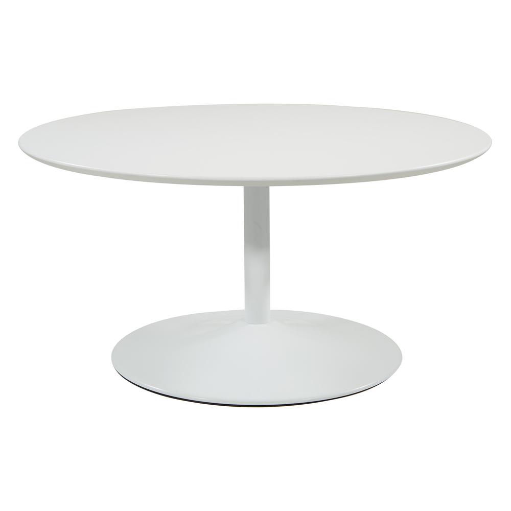 Flower Coffee Table with White Top and White Base, FLWA2140-WHT