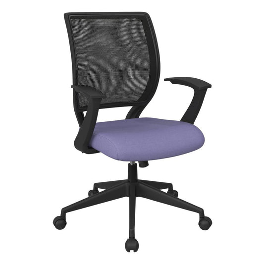 Screen Back Task Chair with "T" Arms in Fun Colors Violet fabric, EM51022N-5819