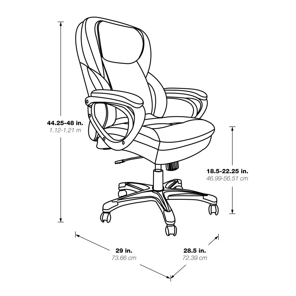 Executive Black Bonded Leather Chair with Titanium Coated Nylon Base