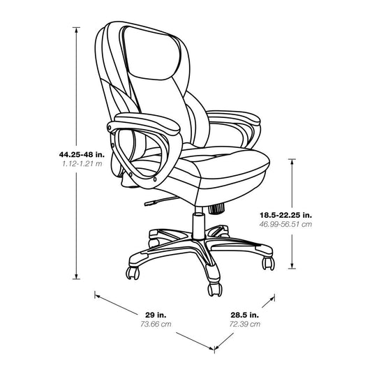 Executive Black Bonded Leather Chair with Titanium Coated Nylon Base