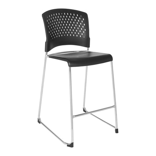 Tall Stacking Chair with Plastic Seat and Back and Chrome Frame 4-pack, DC8658RC4-3