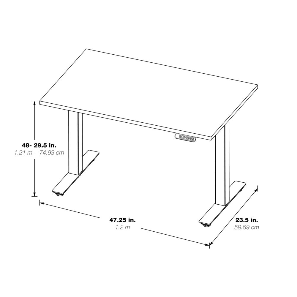 Prado Table with Urban Walnut Top and Black Base 2-Stage One Motor Height Adjustable , PRD2448HAT-UWB