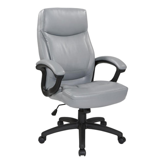 Executive High Back Charcoal Grey Bonded Leather Chair with Locking Tilt Control and Match Stitching, EC6583-EC42