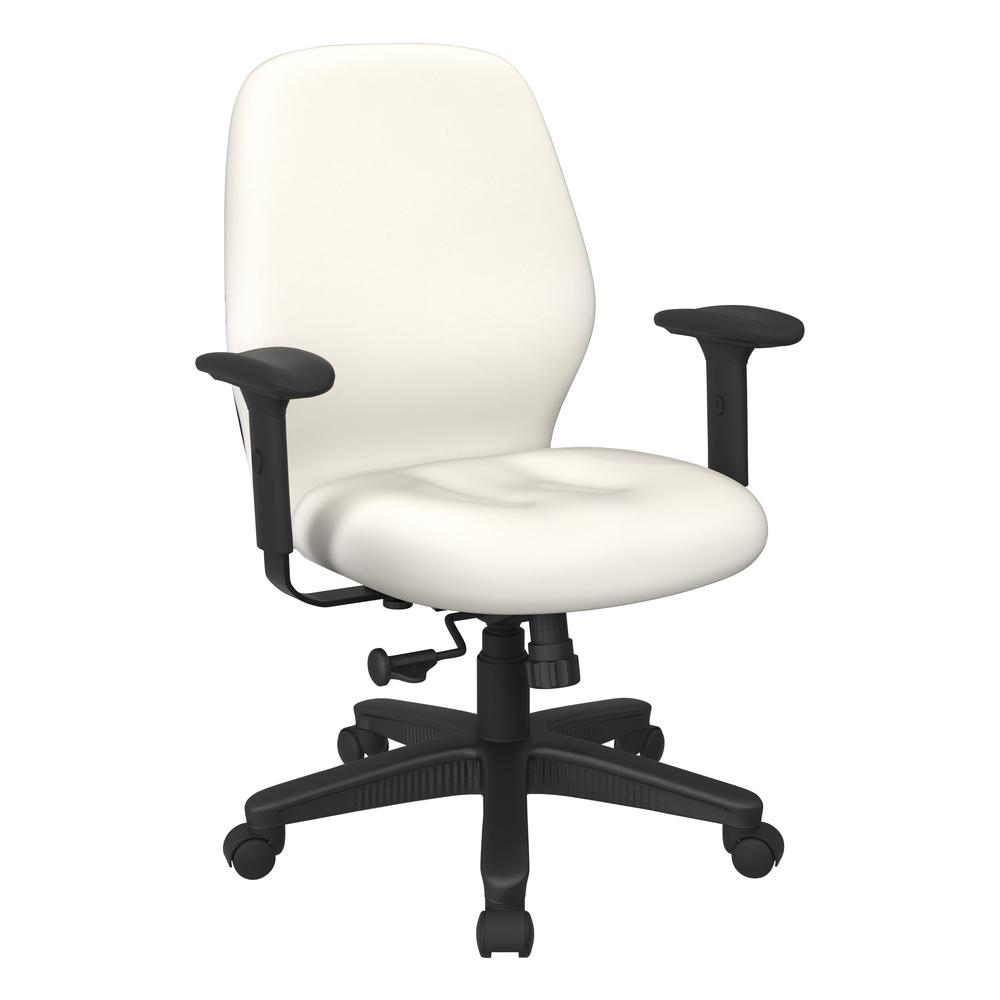 Mid Back 2-to-1 synchro Tilt Chair with 2 -Way Adjustable Soft padded Arms in Dillon Snow fabric, 3121-R101