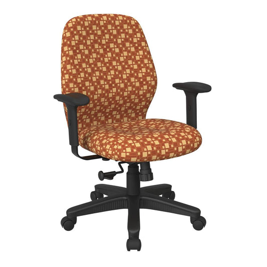 Mid Back 2-to-1 synchro Tilt Chair with 2 -Way Adjustable Soft padded Arms in City Park Marigold fabric, 3121-K111