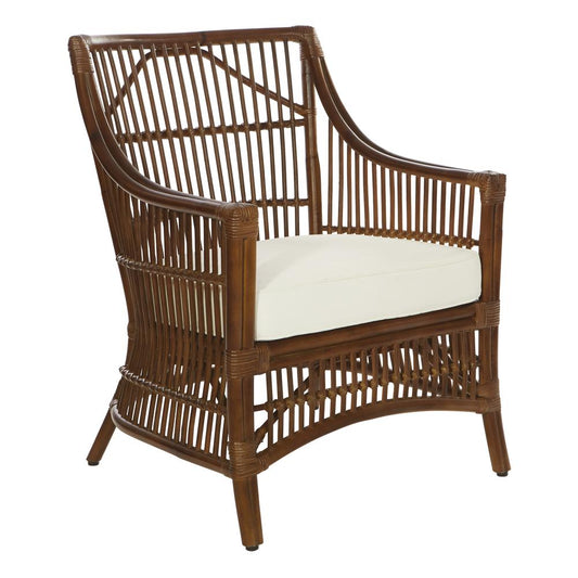 Maui Chair with Cream Cushion and Brown Washed Rattan Frame, MAU-BRS