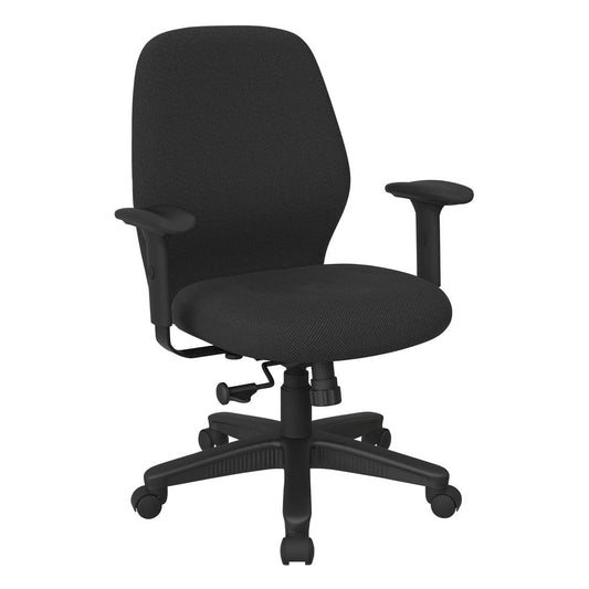 Mid Back 2-to-1 synchro Tilt Chair with 2 -Way Adjustable Soft padded Arms in Diamond Shale fabric, 3121-295