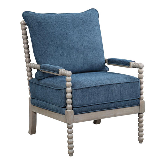 Abbott Chair in Azure Fabric with Brushed Grey Base K/D, ABB-BY4