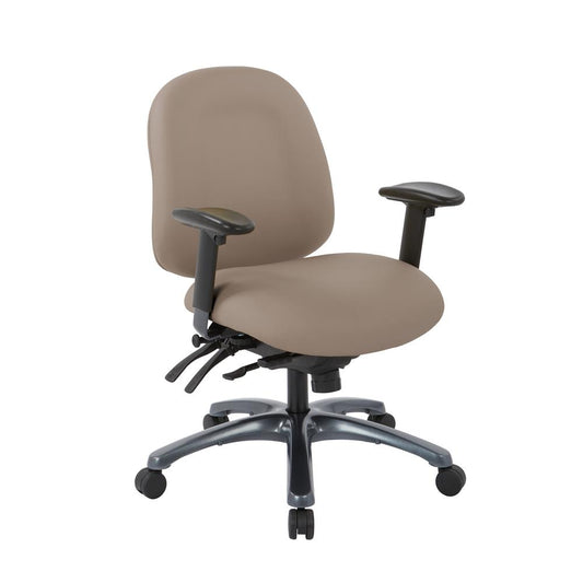 Multi-Function Mid Back Chair with Seat Slider and Titanium Finish Base in Dillon Stratus, 8512-R103