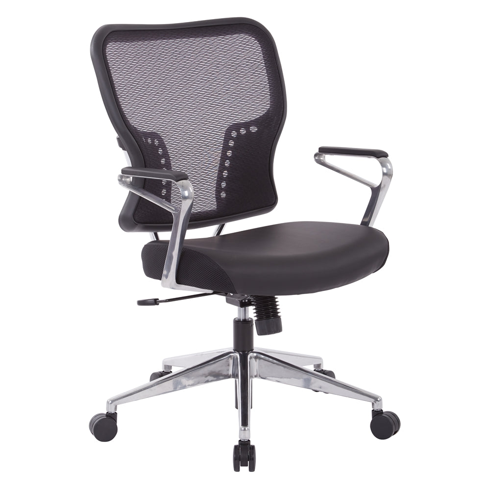 Air Grid¬Æ Back and Padded Bonded Leather Seat Chair