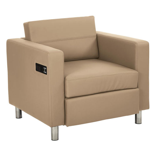 Atlantic chair with Single Charging Station in Dillon Buff Fabric K/D, ATL51-R104