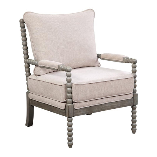 Abbott Chair in Linen Fabric with Brushed Grey Base K/D, ABB-BY6