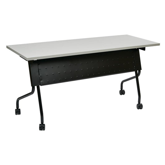 Training Table 5' 60 X 24 Grey Top Black Frame Kd, 84225BG