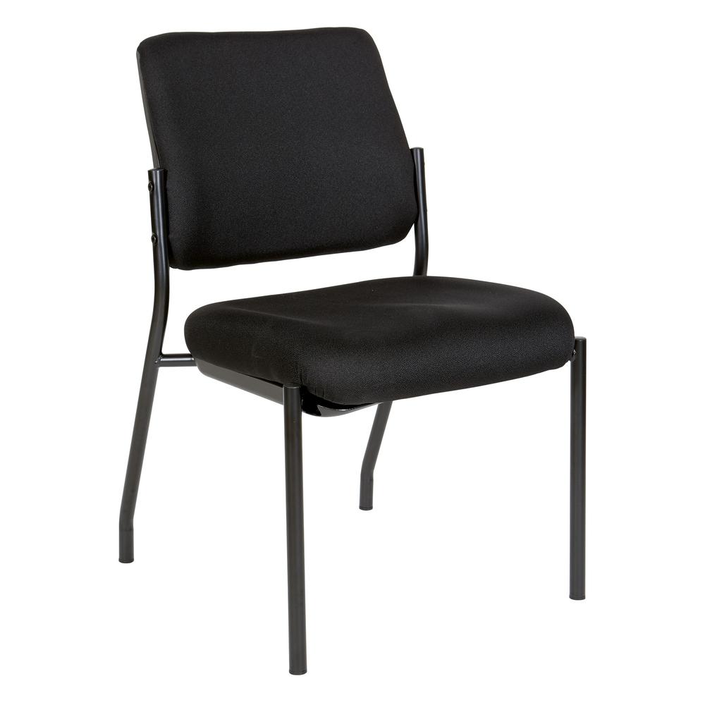 Stackable Visitor‚Äôs Chair Black Padded Seat Armless, 83720-231