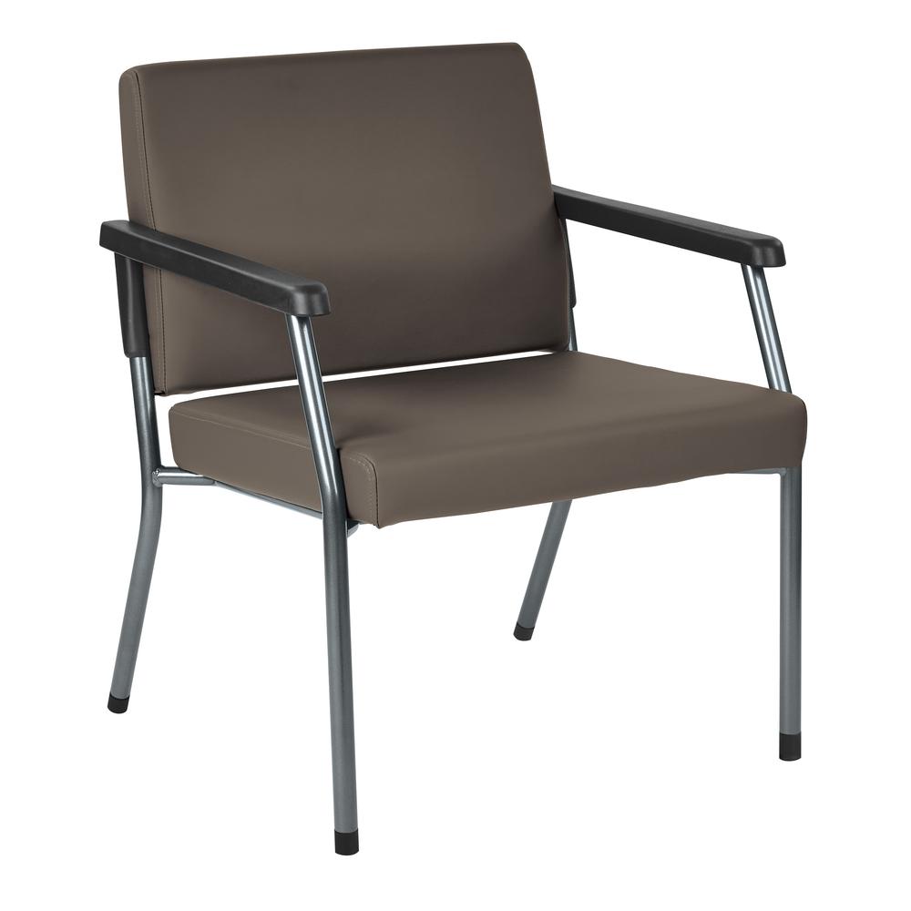 Bariatric Big & Tall Chair in Dillion Graphite Fabric with Soft PU Arms, Sturdy Metal Frame and Metal Back Bar Re-enforcement, BC9602-R111