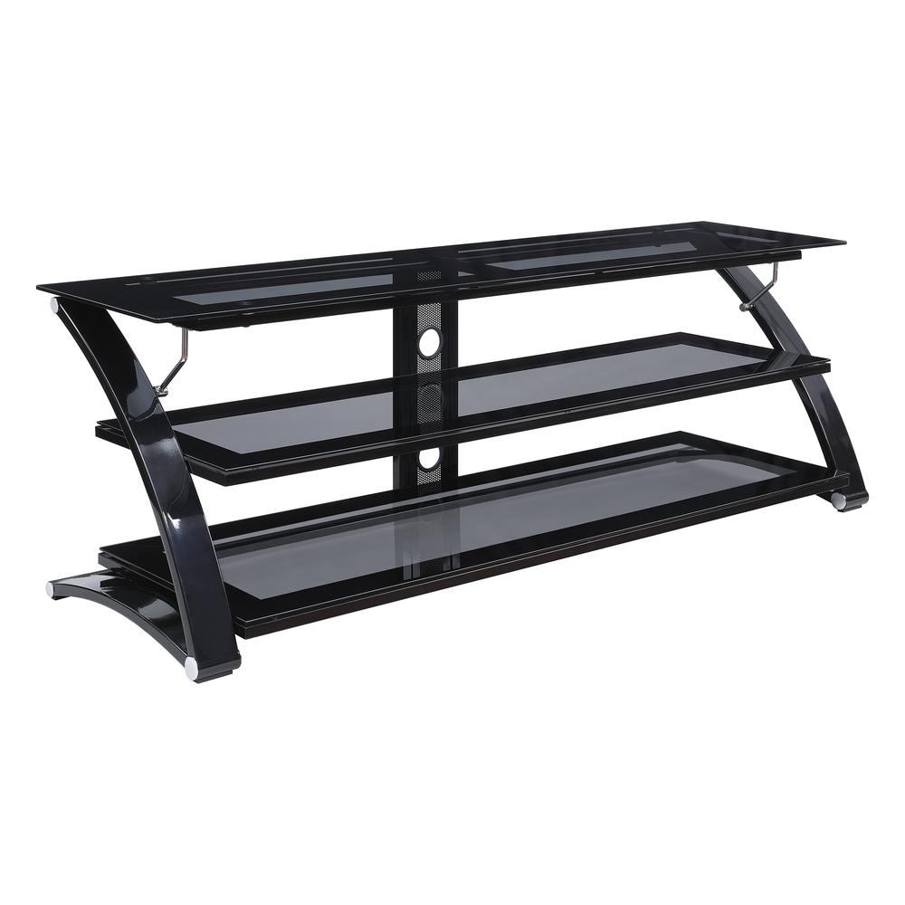 Valaro TV Stand with Smoke Glass and Black Border, VLR67