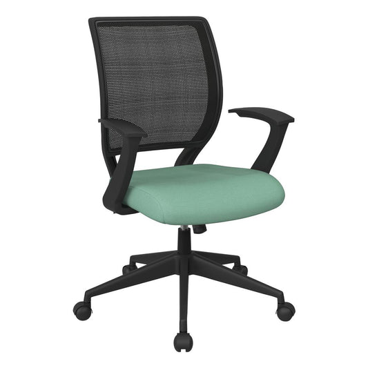 Screen Back Task Chair with "T" Arms in Fun Colors Jade fabric, EM51022N-5881