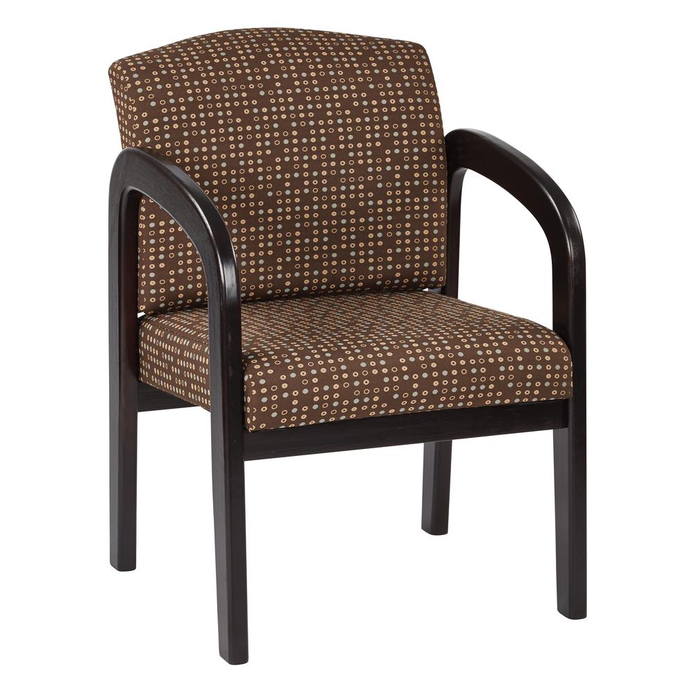 Espresso Finish Leg Chair with Cocoa Upholstered Wood Crown Back (1 Pack), WD388-K104