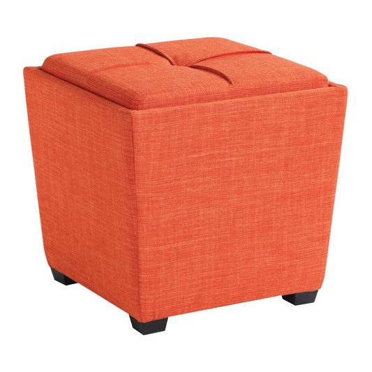 Rockford Storage Ottoman in Tangerine Fabric, RCK361-M5